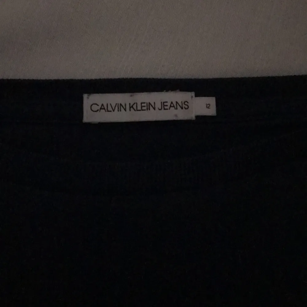 Säljer en blå Calvin Klein T-shirt i fint skick. Uppskattad storlek ca 146. T-shirts.