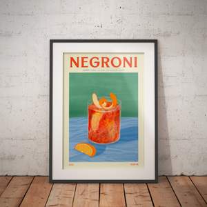 Oöppnad negroni poster av den eminenta konstnären Elin