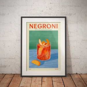 Helt oöppnad i sin rulle - Oöppnad negroni poster av den eminenta konstnären Elin