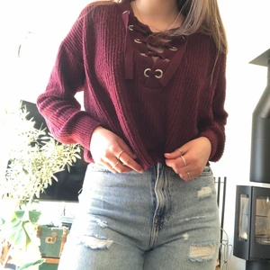 Stickad tröja - Stickad vinröd tröja❤️ storlek S, 80kr + Frakt 