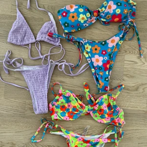Bikinis - Skitsnygga färgglada bikinis! Alla är i stl L men sitter snarare som en S. För små för mig tyvärr. Alla för 200kr inkl frakt 🥰