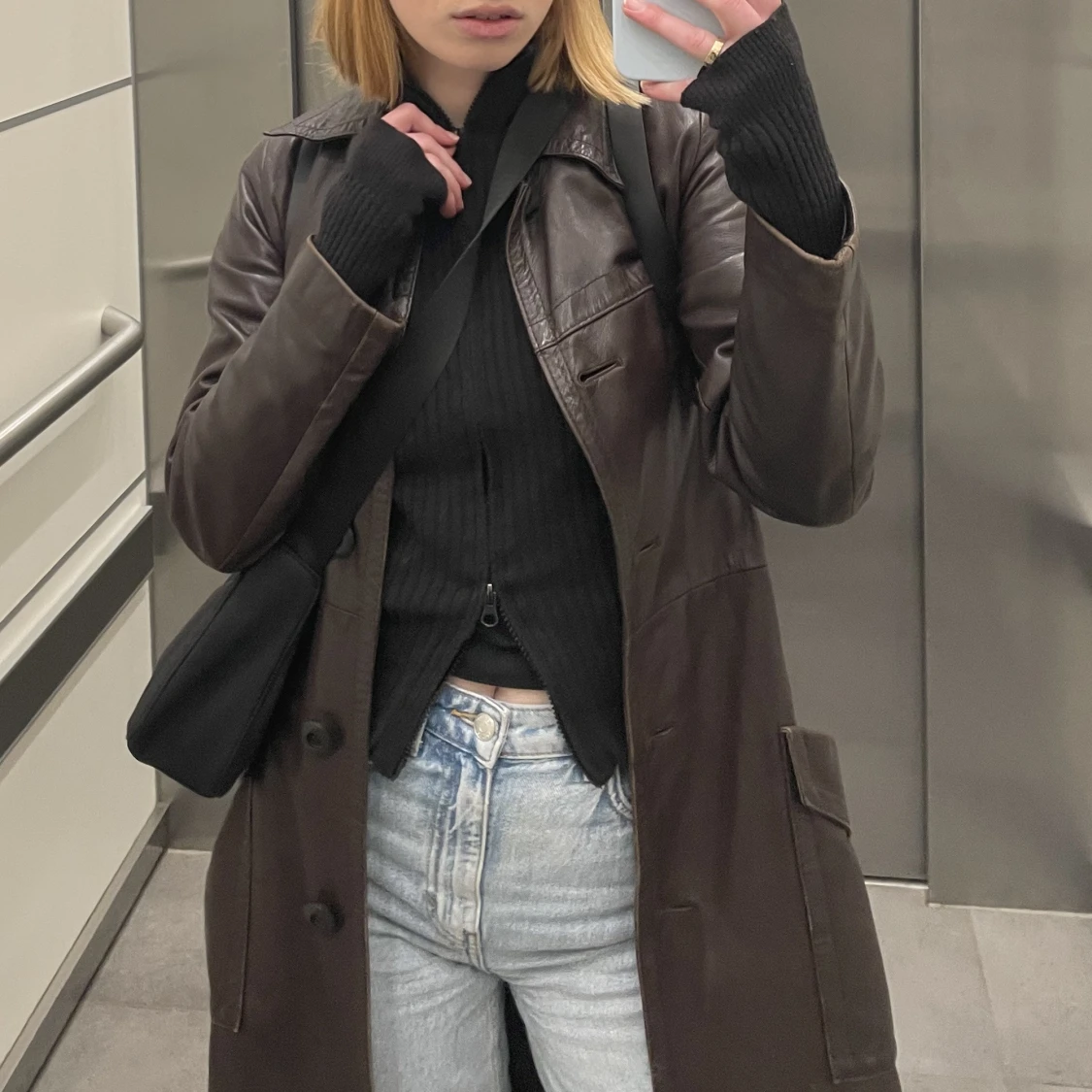 Vintage läderjacka  - 90