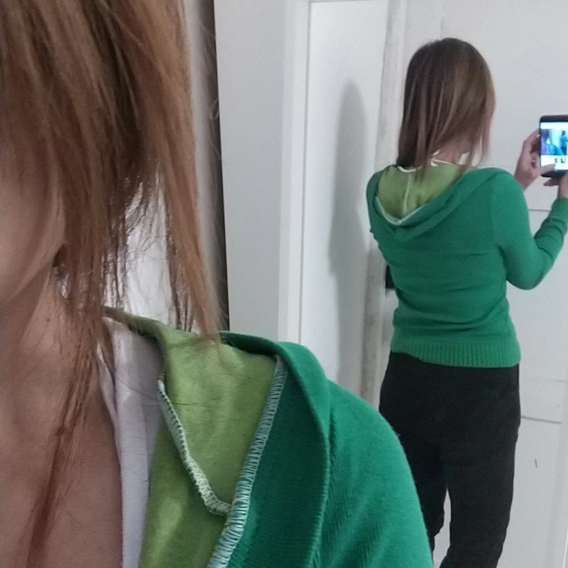 Grön hoodie xs - 91