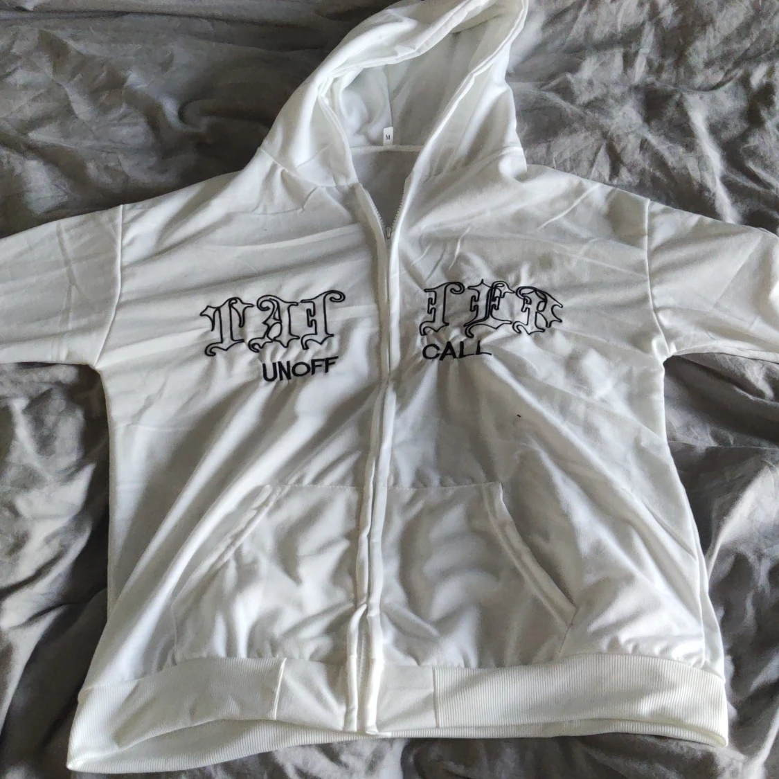 Zip hoodie i vit