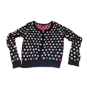 💗🖤Stickad Kofta med hjärtan🖤💗 - Fin stickad kofta i storlek S med hjärtan på. Fin att ha ut och in om man vill ha den rosa💓från H&m