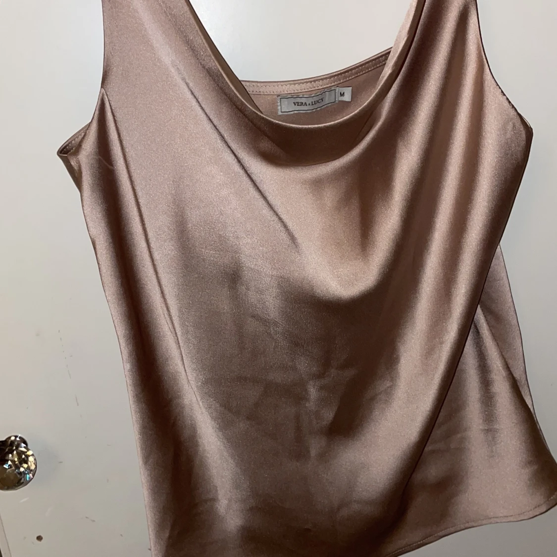 Rosa/Beige siden linne  - 91