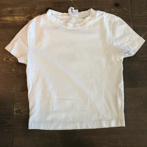 Topp - En vit basic lite croppad topp/T-shirt från h&m med en lite högre krage. Skriv om ni vill ha mer information eller tröjan på