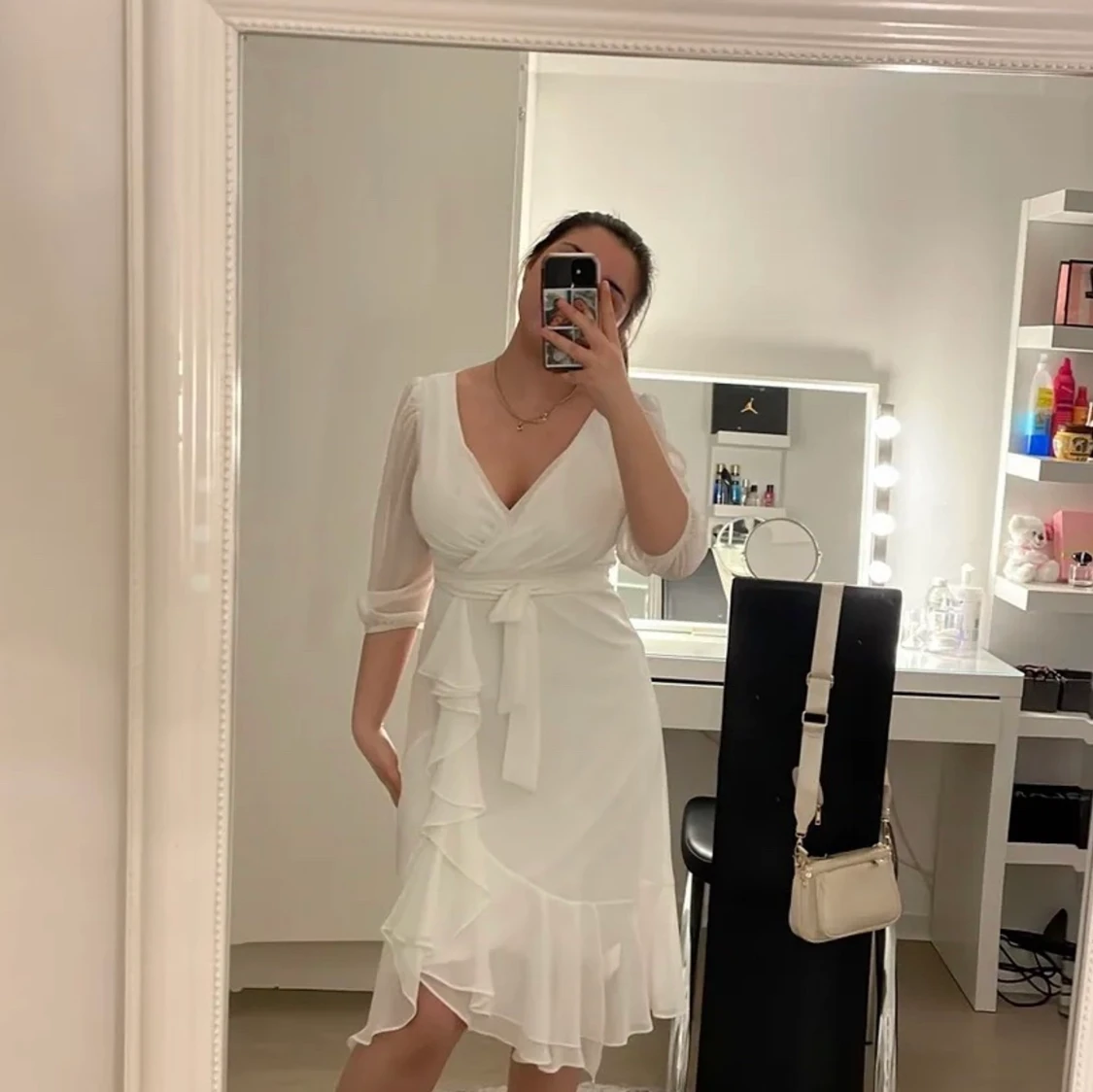 Vit student klänning - 90