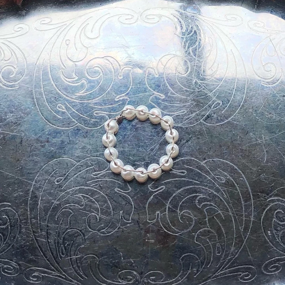 Ring i vaxpärlor- Olga