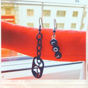 Edgy earrings - Lightweight black punk earrings. Handmade.  Contact this ad if you want a custom order.  Can make anything!