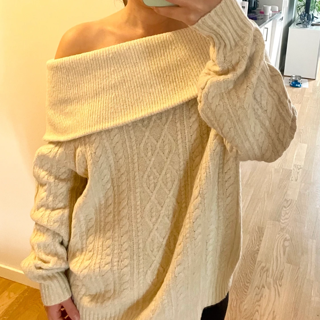 Stickad tröja H&M ullblandning  - 91