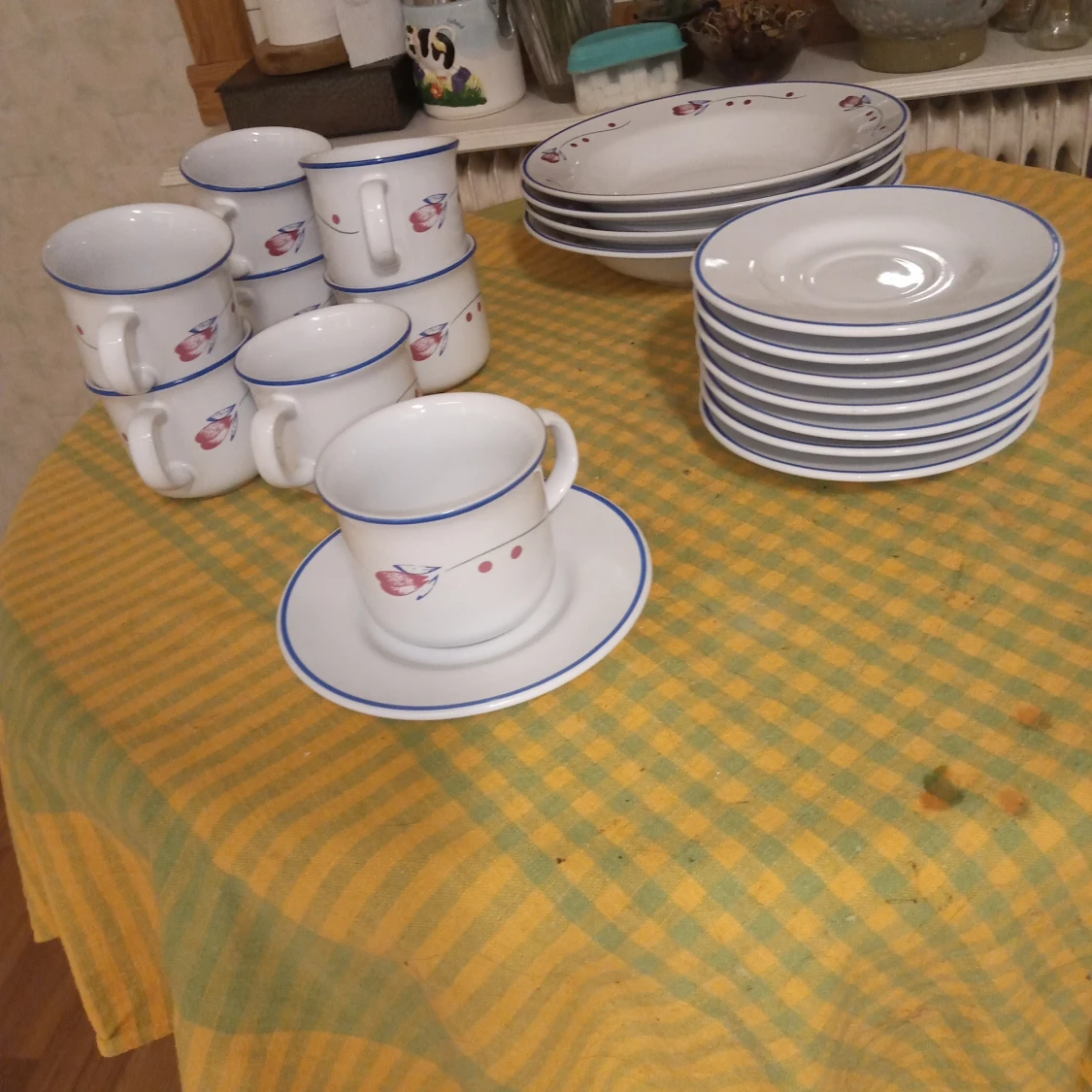 Set,koppar,fat,mattallrikar . - 90