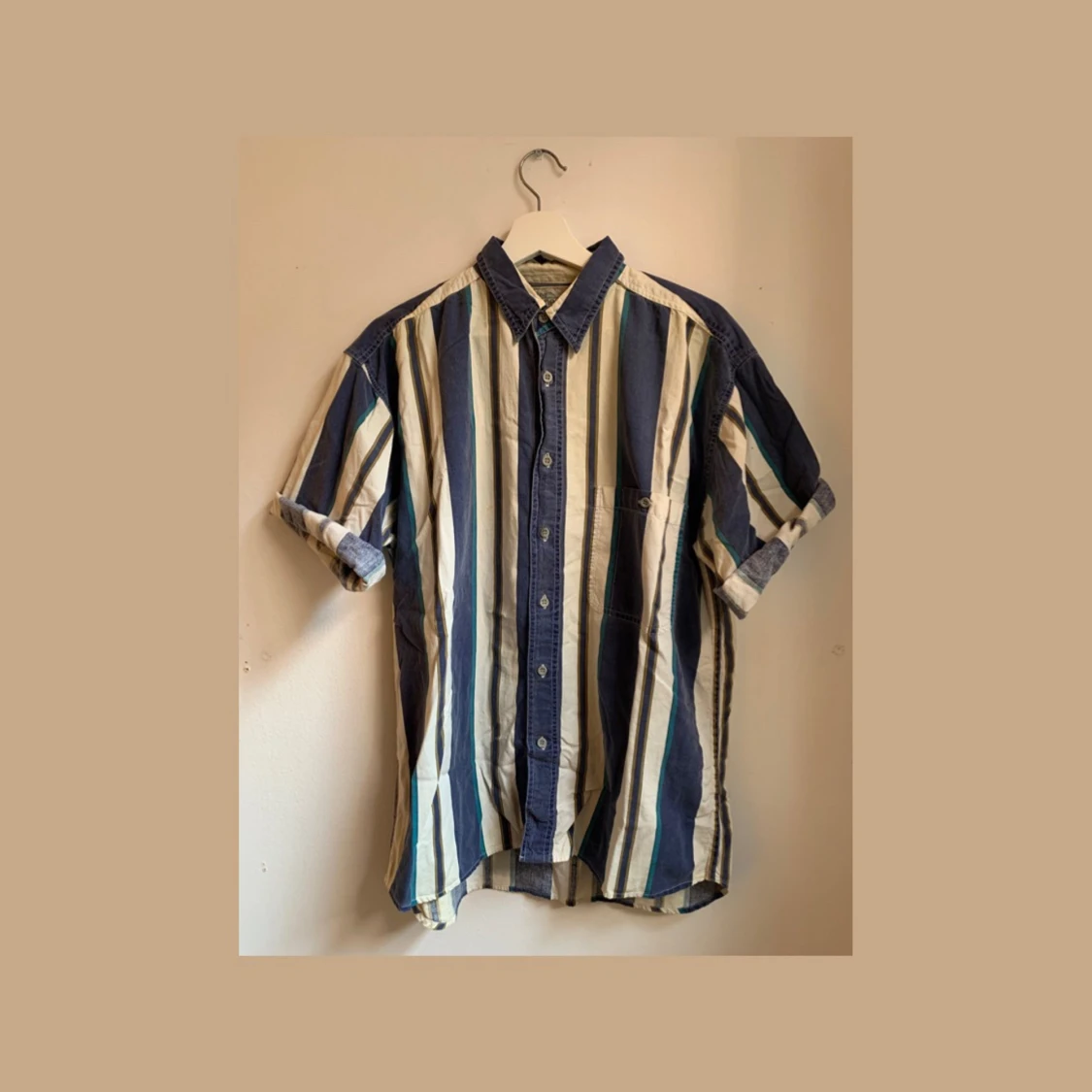Vintage Striped Short Sleeve Button Down