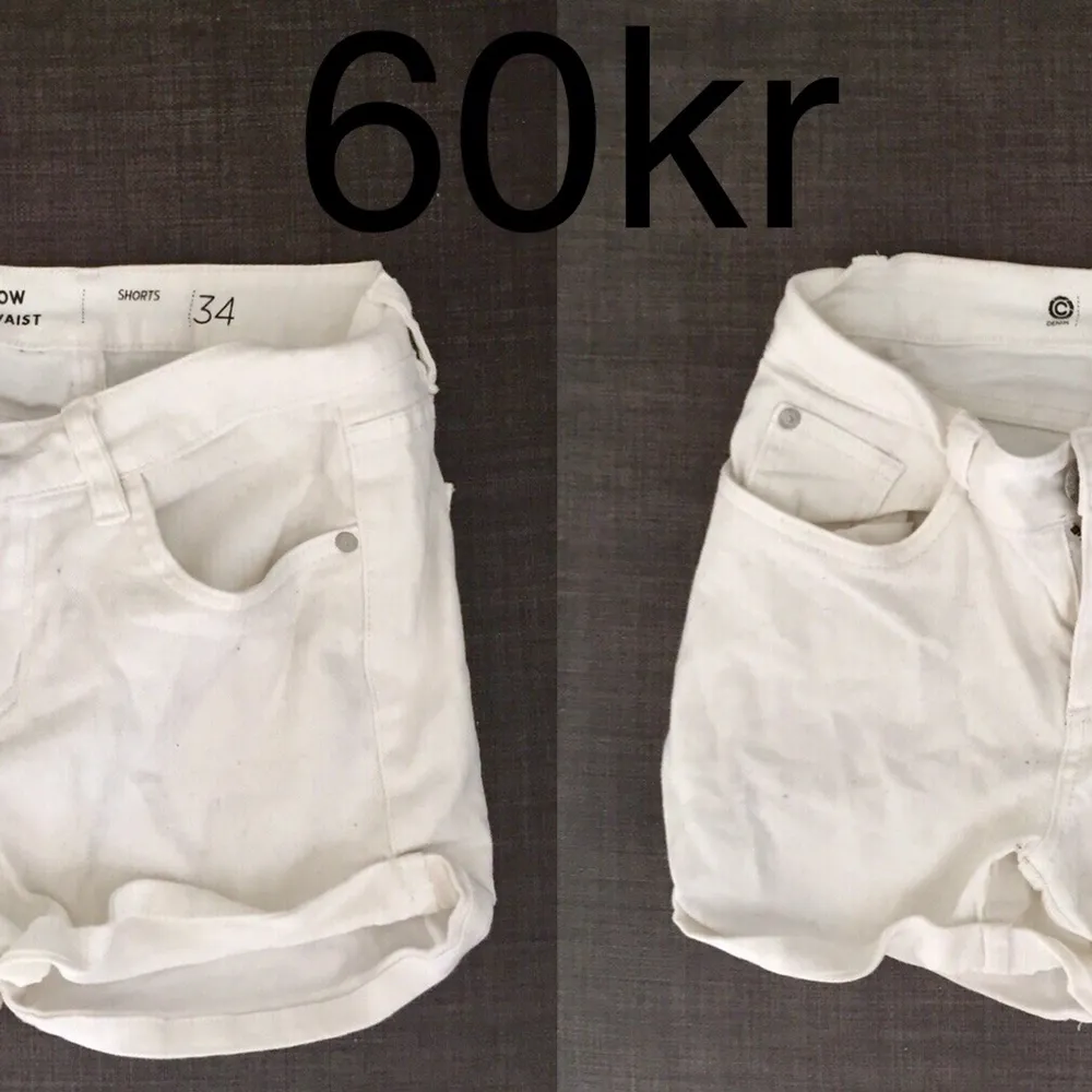 Fina jeansshorts, fint skick och en dem vita är endast testade. Pris står på bild🤗   . Shorts.