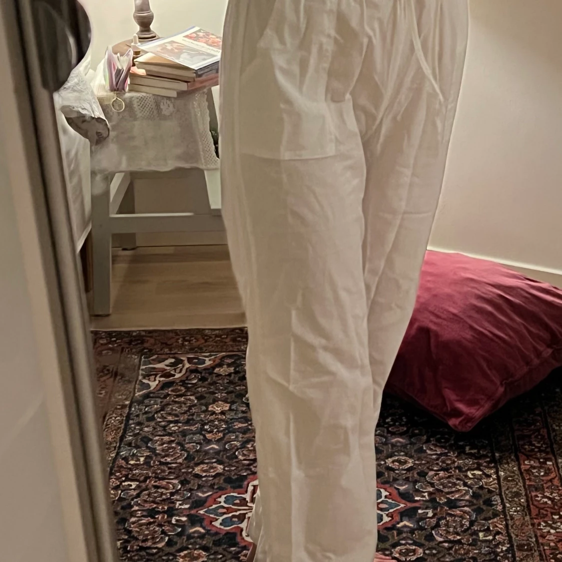 Vita linnebyxor  - 90