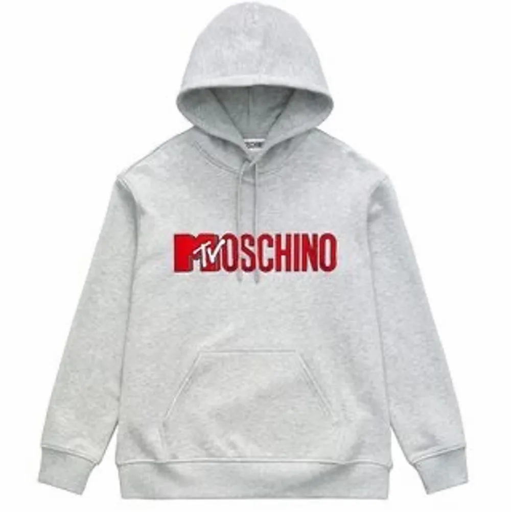Grå hoodie från Moschino x H&M kollektion.  Använd 2 ggr så den är i mycket bra skick och nästa som ny. Storlek: S . Hoodies.
