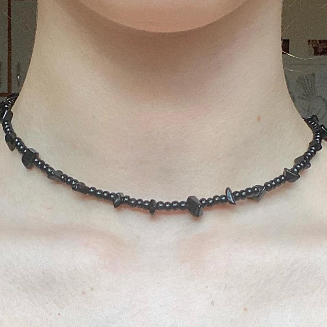 Halsband med obsidian - 91