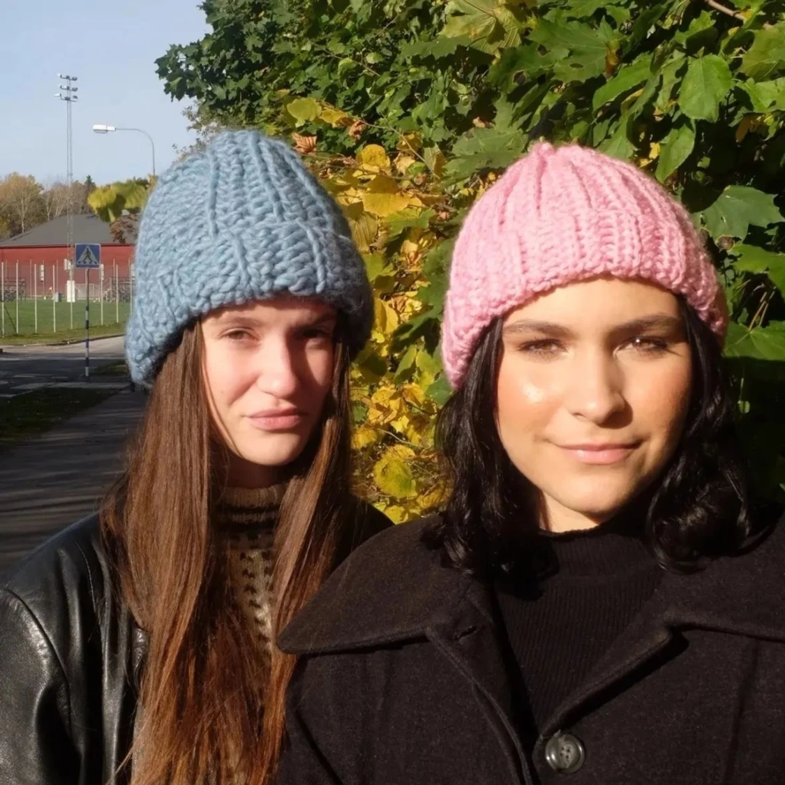 Ljusblå chunky mössa - 90