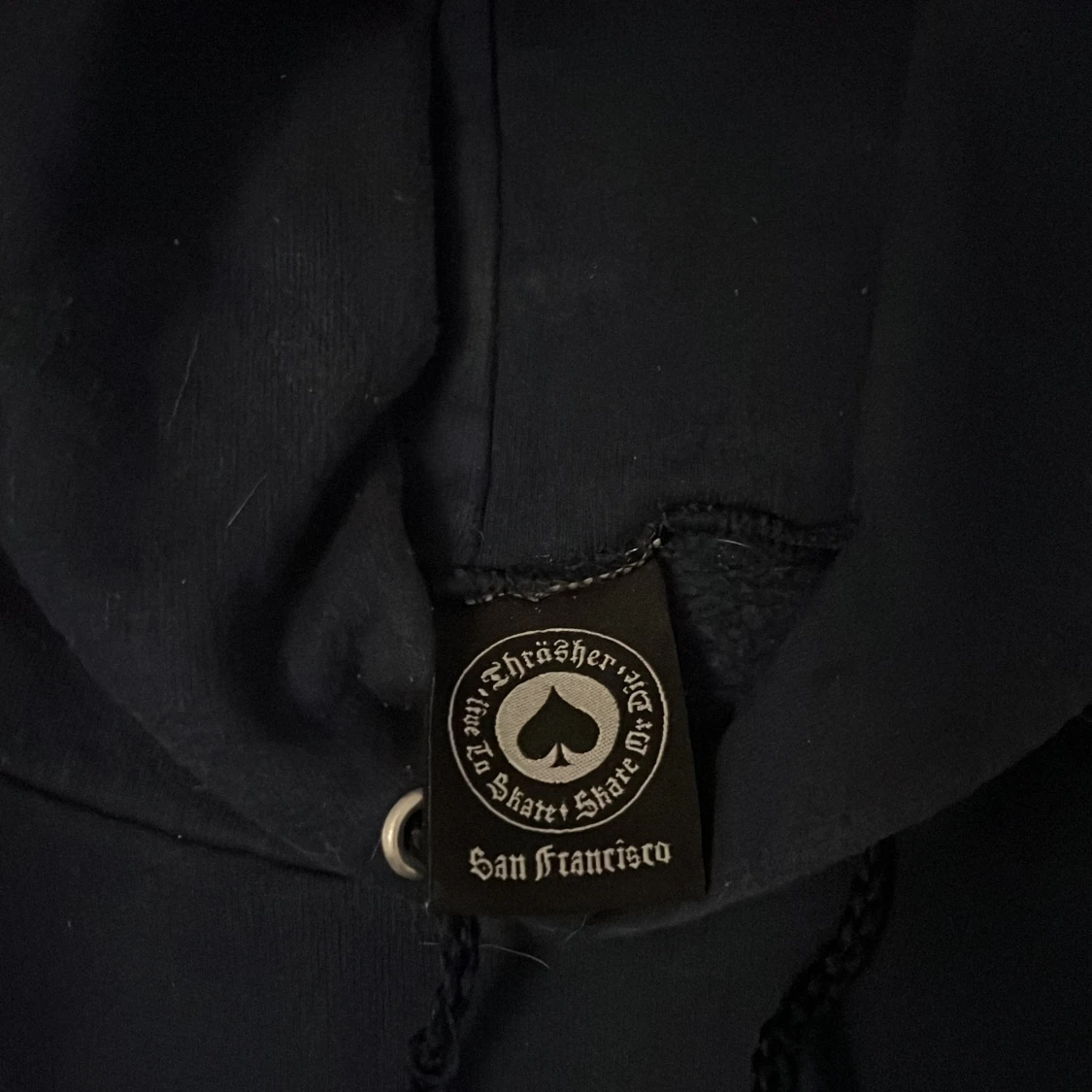 Blå Thrasher hoodie strl small - 91