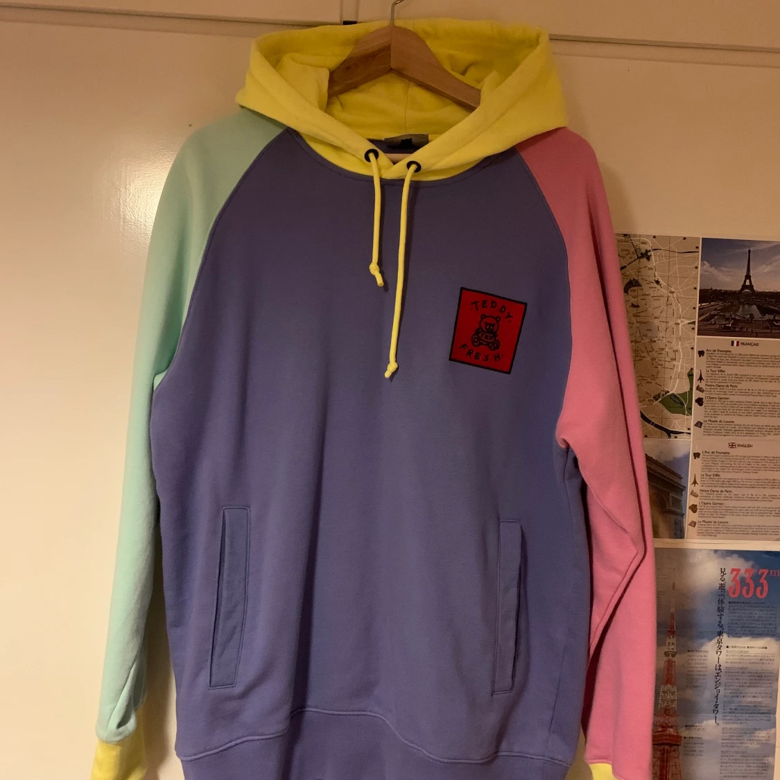 Teddy fresh color block hoodie 