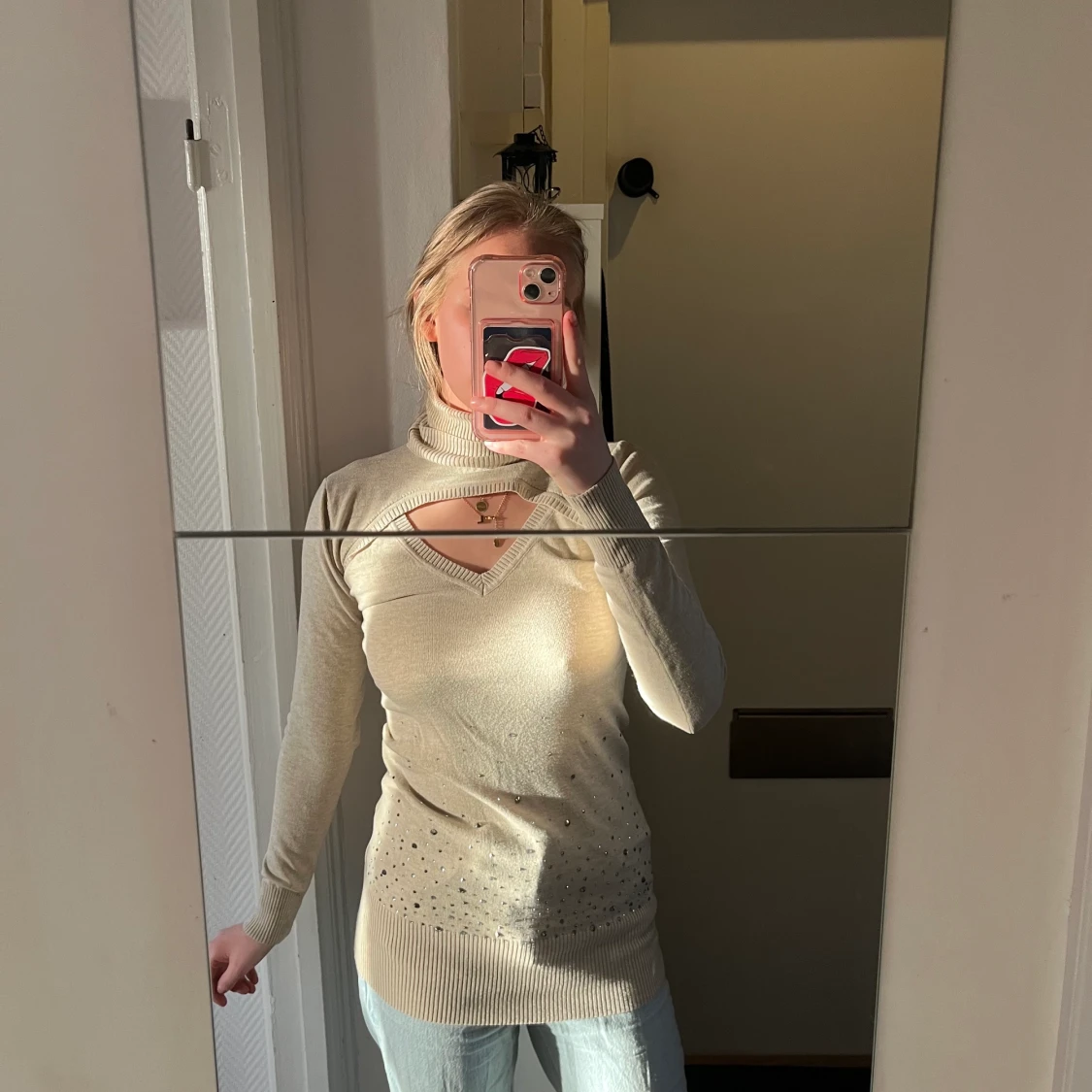 Beige polo tröja  - 90