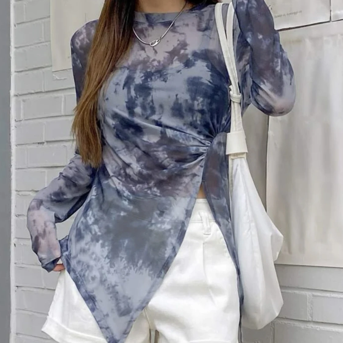 Genomskinlig blåa topp - 90