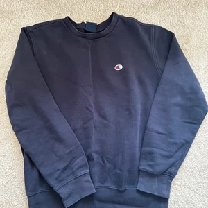 Champion sweatshirt 💙 - Thrifted sweatshirt från Humana! Urtvättad färg och använd fåtal gånger, fint skick! 