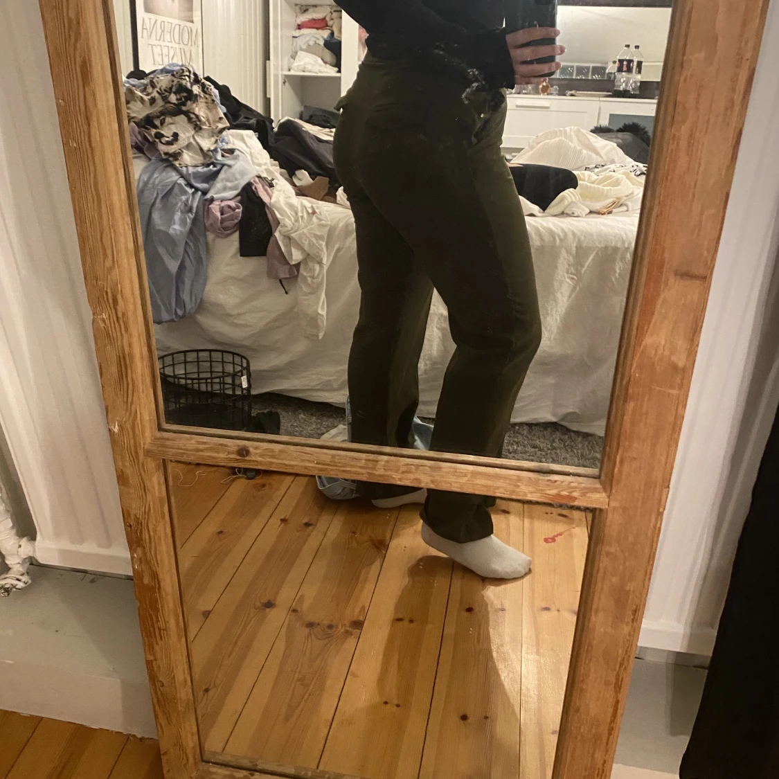 Mörkgröna kostymbyxor - 91