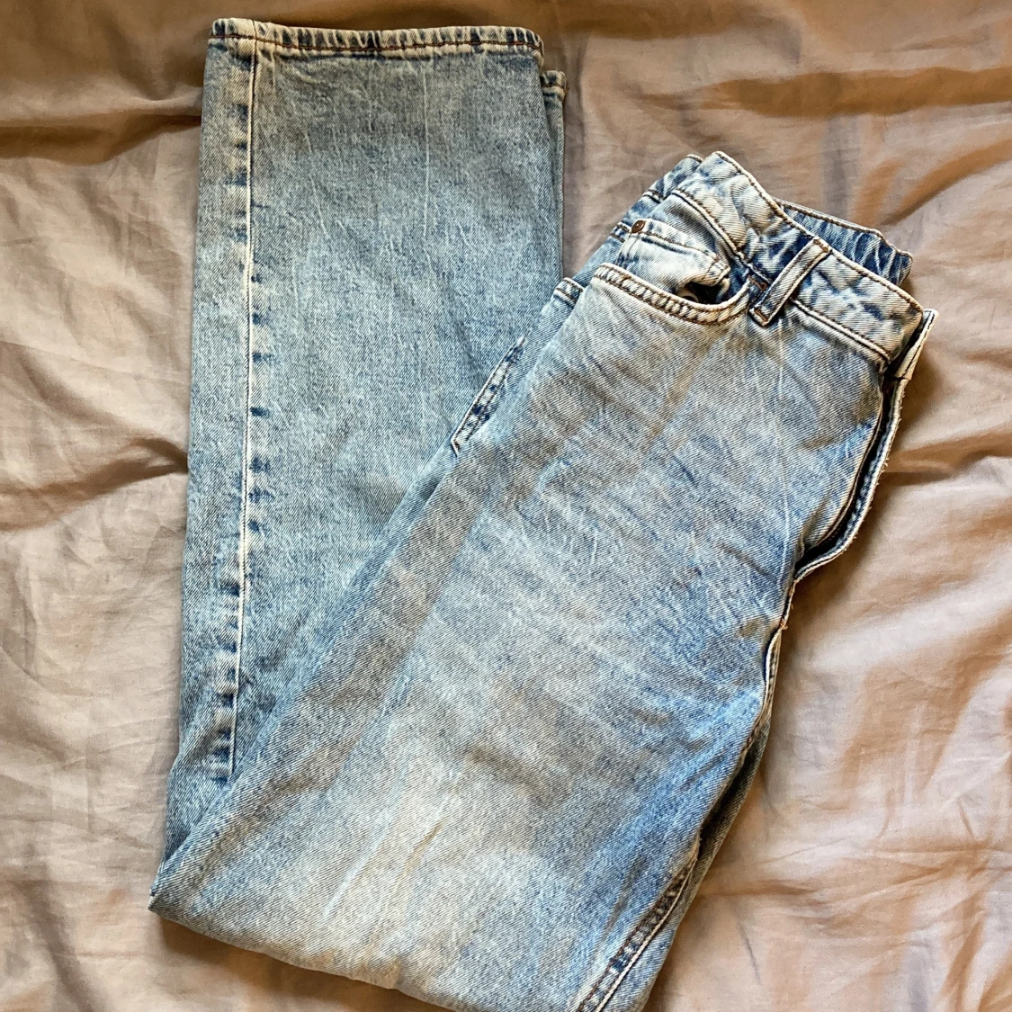Blue wide led jeans - 90