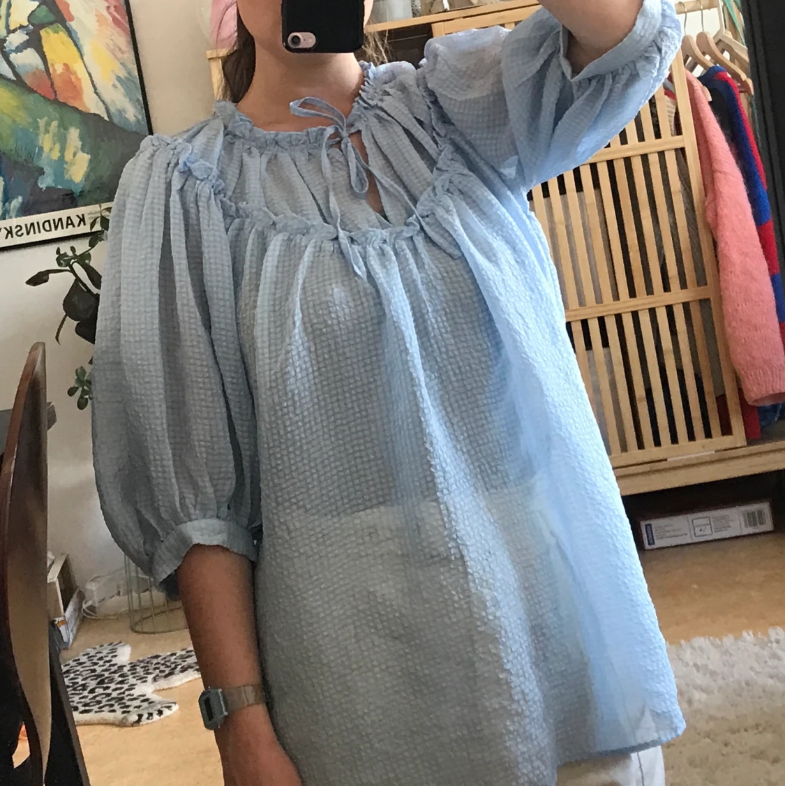 Cute sommar blus klänning oversized - 91