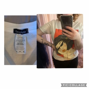 Vit T-shirt - T-shirt från Boohoo med tryck. Inga tecken på användning. 