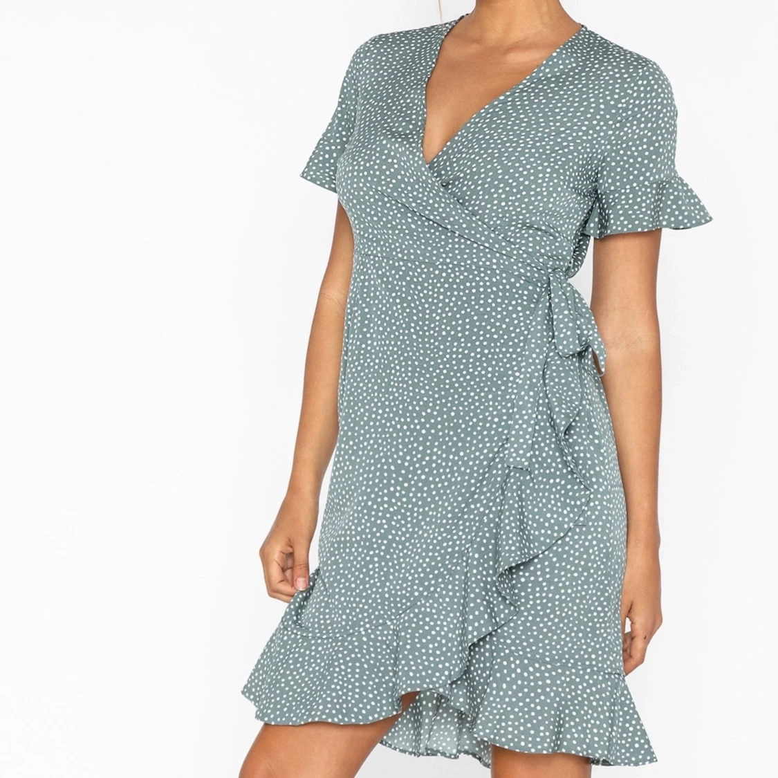 Grön omlottklänning - 91