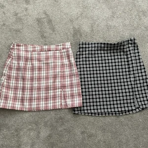 Två kjolar  - Storlek S på Båda den gammalrosa är från Shein och den svarta vita HM. 100 kr för båda. Annars 60 kr st 😀