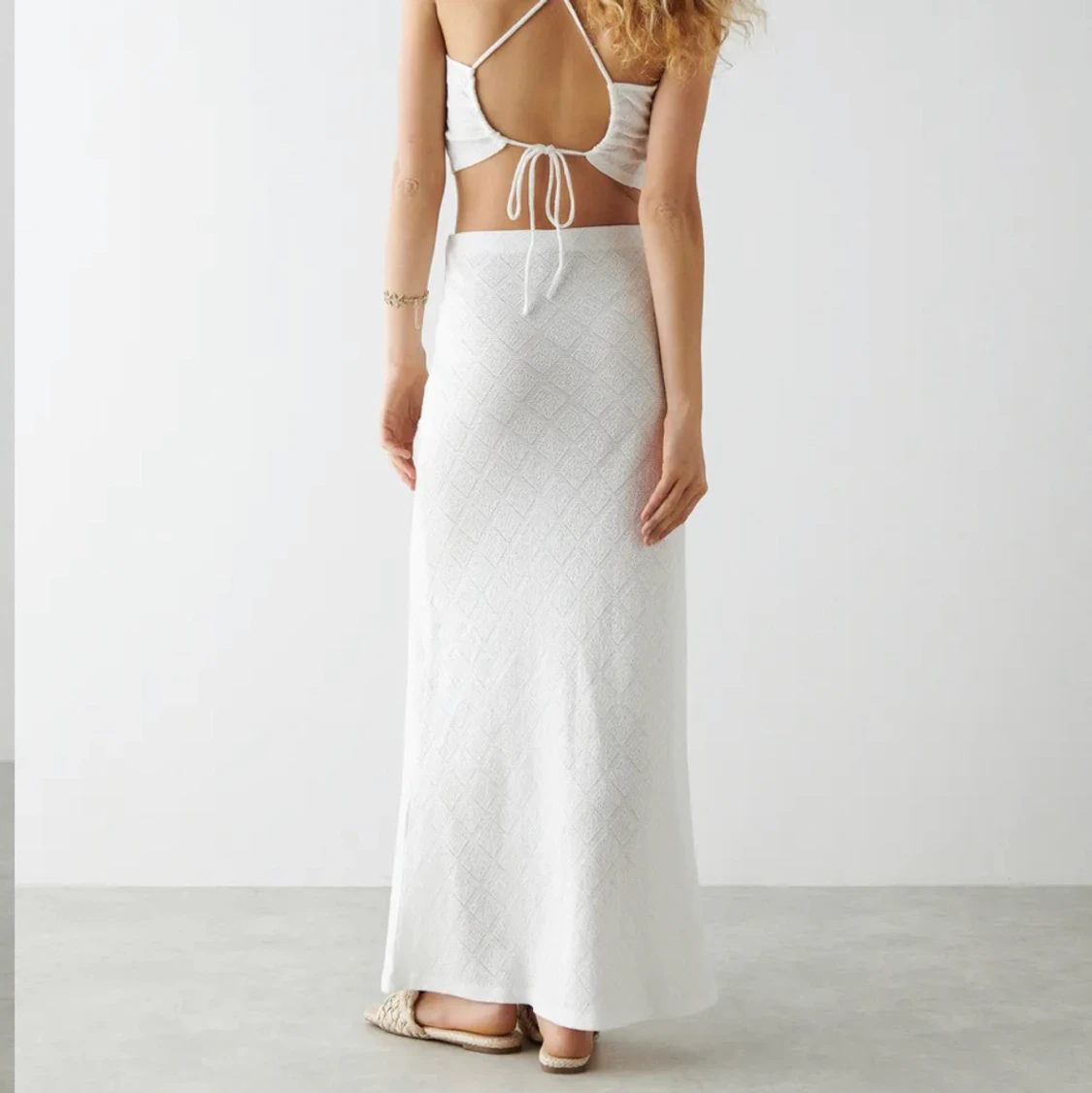Vit maxikjol kjol långkjol Gina tricot S small - 90