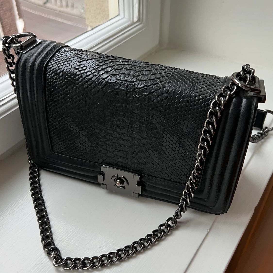 Svart läderväska - 91