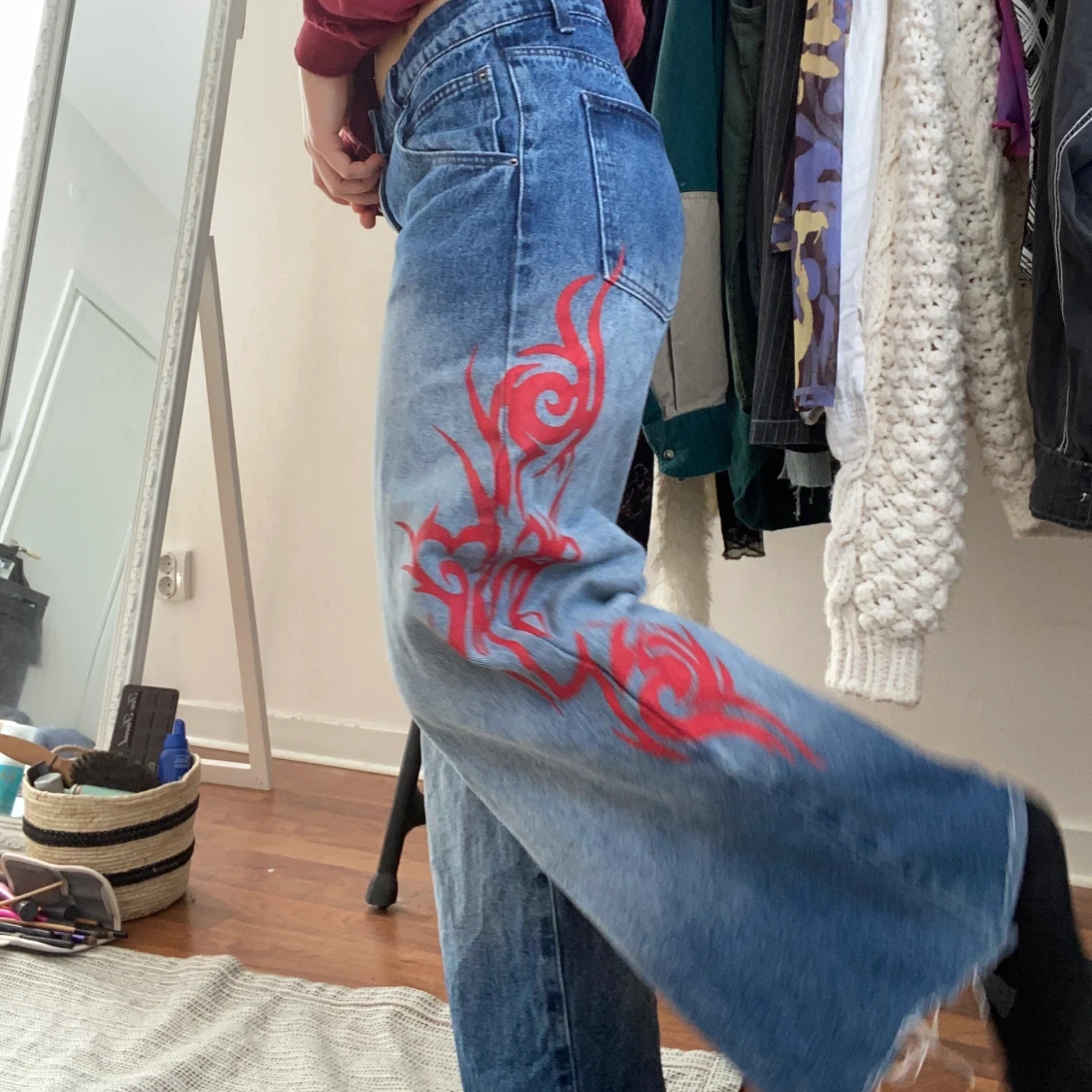 Jeans med mönster - 90