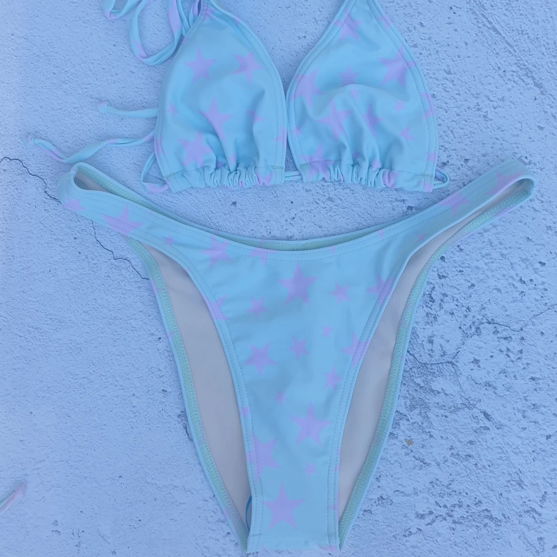 Bikini set! Mint och lila strlk S/M/L - 91