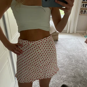 Zara kjol med hjärtan storlek S  - Super fin sommar kjol med små hjärtan på❤️😍😍 Älskar denna, perfekt till sommaren passar till både fest och strand🤝 den är från zara men inte sett alls många som har kjolen, sparsamt använd och storlek S💖💖 