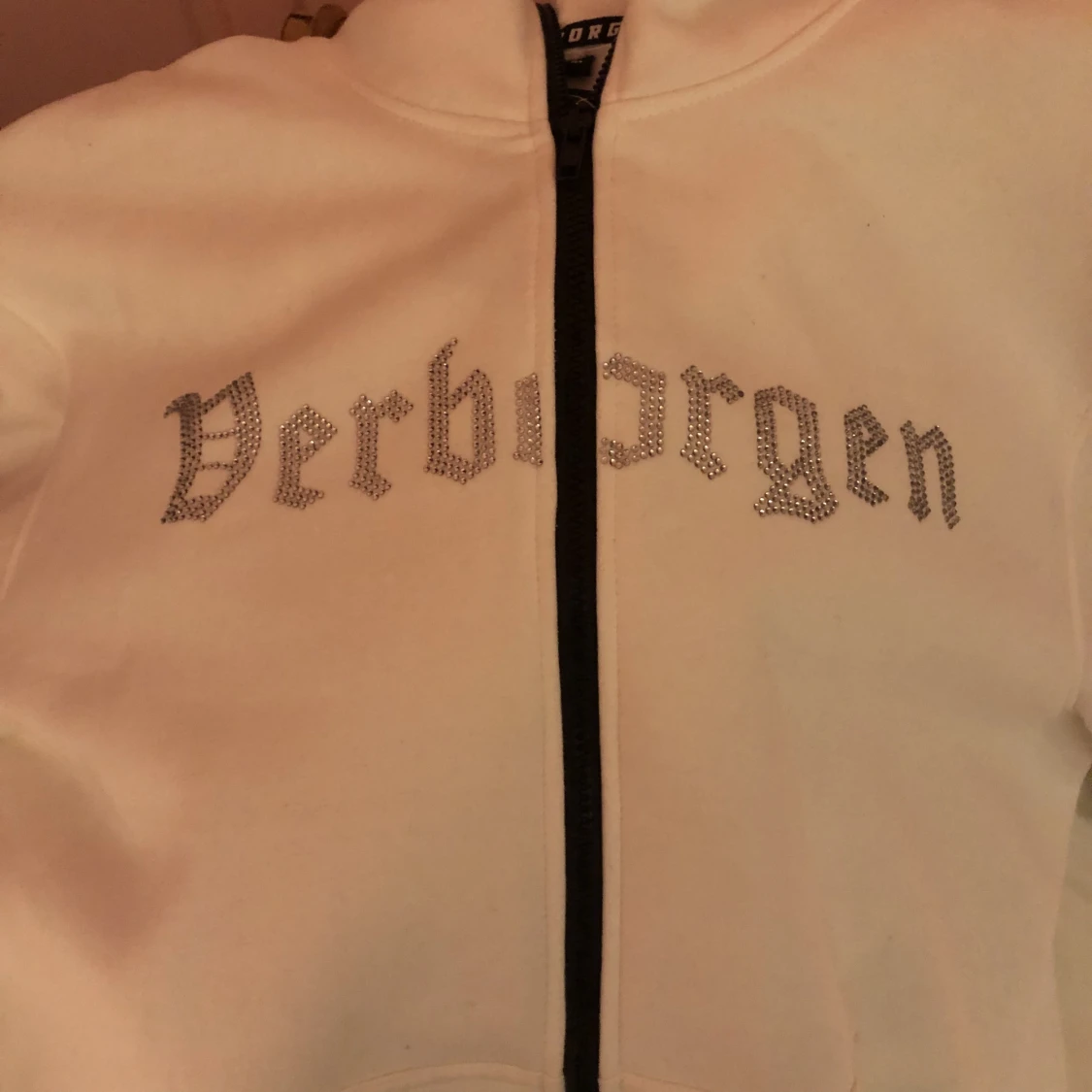 Verborgen Fullzip Rhinestone