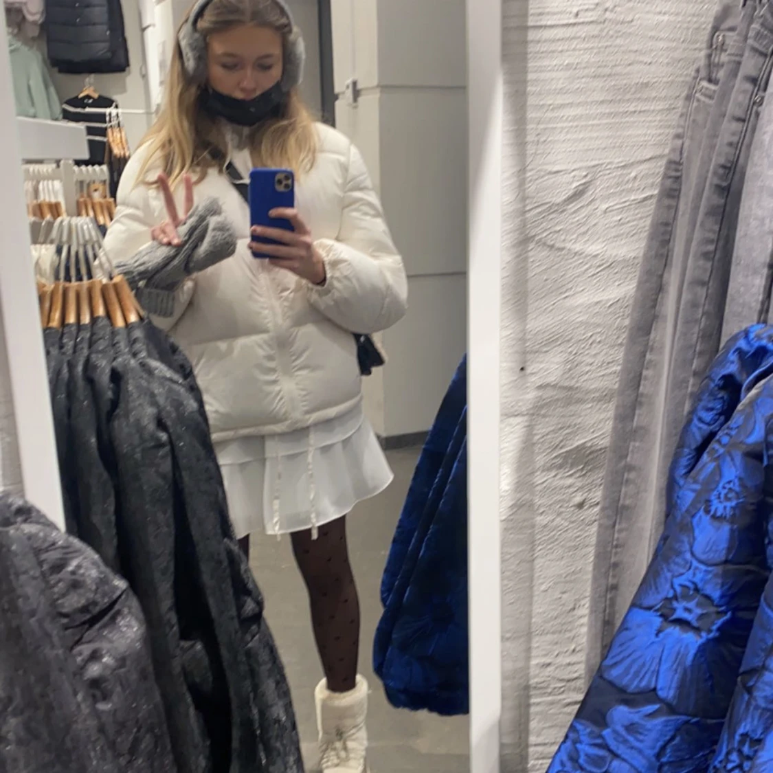 Vit pufferjacka - 90