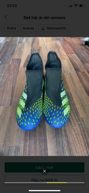Adidas fotbollsskor  - Knappt använda adidas predator fotbollsskor.