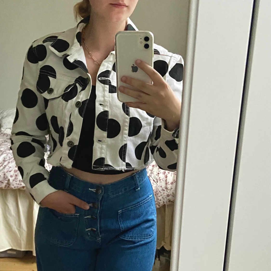 Prickig Jeansjacka - 90