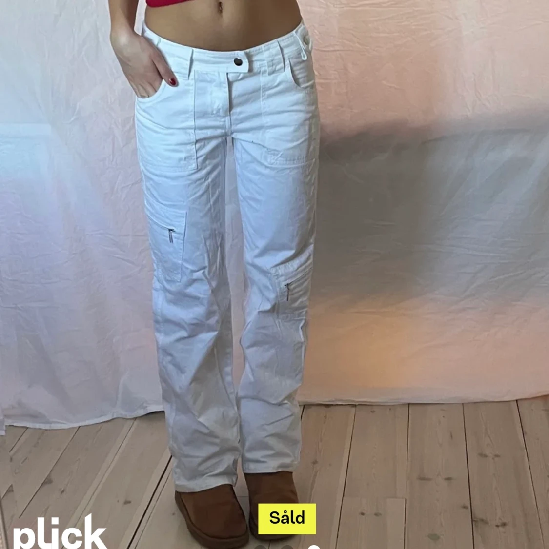 Vita cargo byxor  - 90