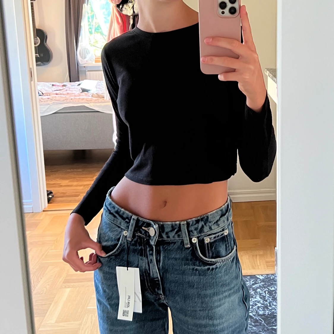 Svart långärmad tröja - 90