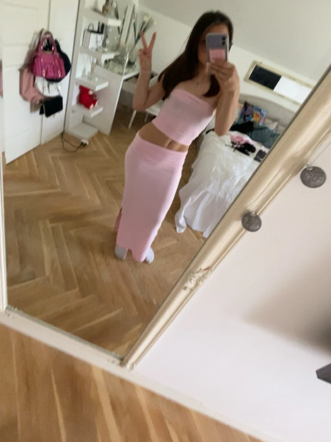 Ljusrosa bandeau tubtopp