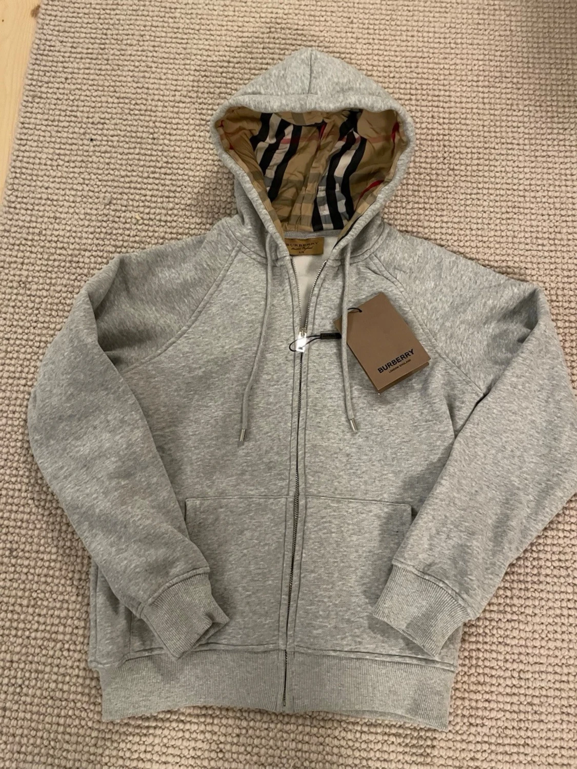 Grå zip-hoodie från Burberry