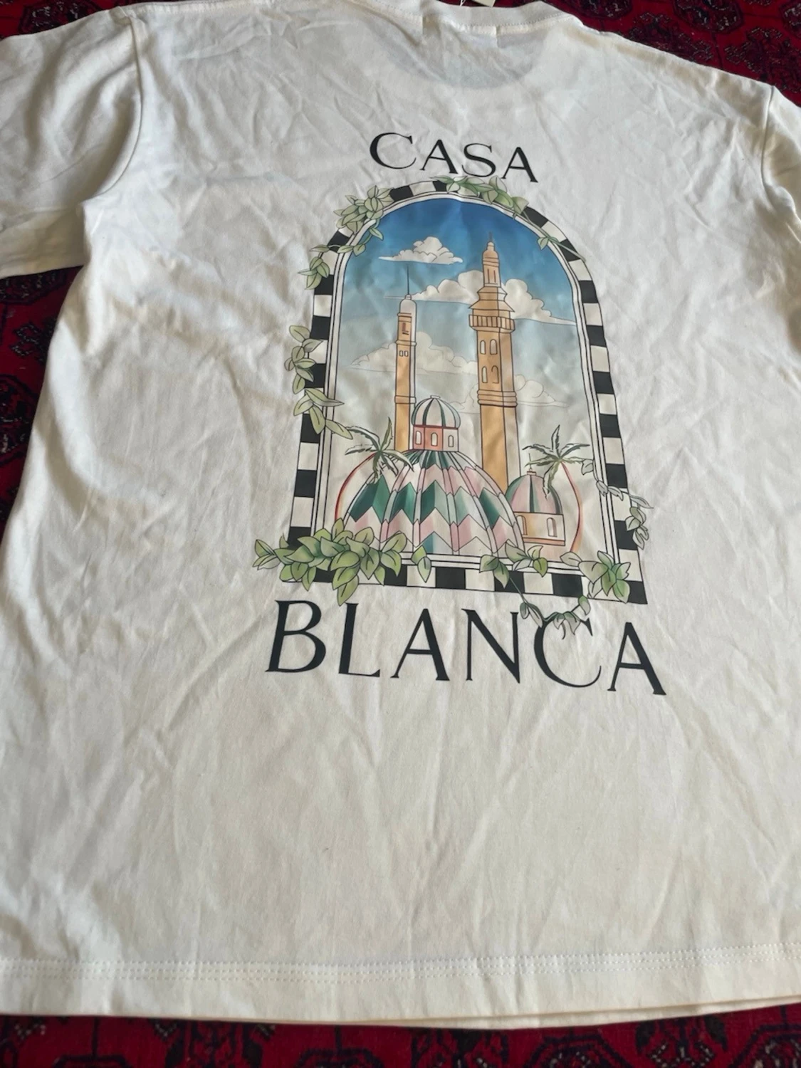 Vit Casa Blanca t-shirt med tryck - 1