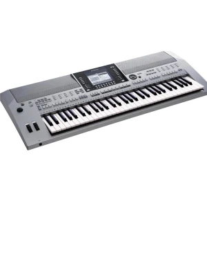 Yamaha keyboard910 - Snyggt elektroniskt keyboard från Yamaha i grå plast med svartvita tangenter, stor LCD-display och massor av knappar för olika ljud och funktioner. Perfekt för dig som gillar att skapa musik och experimentera med synthar.