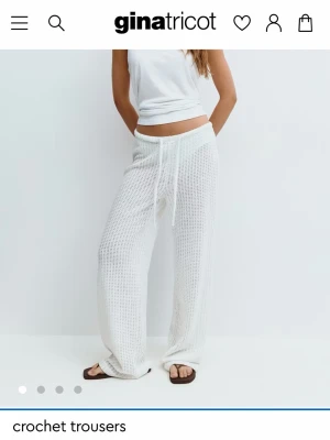 CROCHET TROUSERS - Säljer dessa snygga crochet byxor från gina som är helt slutsålda! Storlek S, passar även XS, och använda fåtal gånger, tryck gärna köp nu alternativt diskutera pris!!💖💖💖🩷🤩