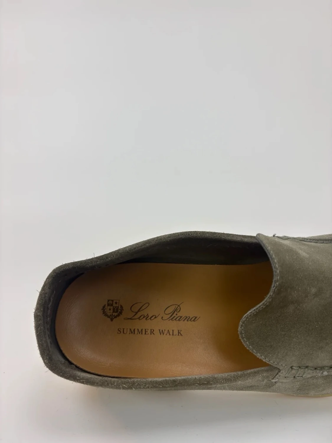 Grå Loro Piana mockaloafers med beige sula - 2